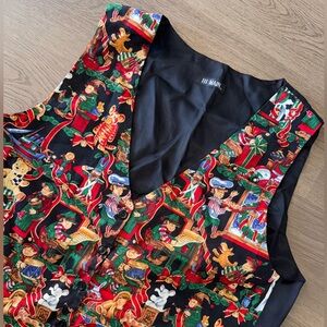 Vintage 90s 111 Main Holiday Christmas Women’s Vest Back Tie Size 1X USA Made